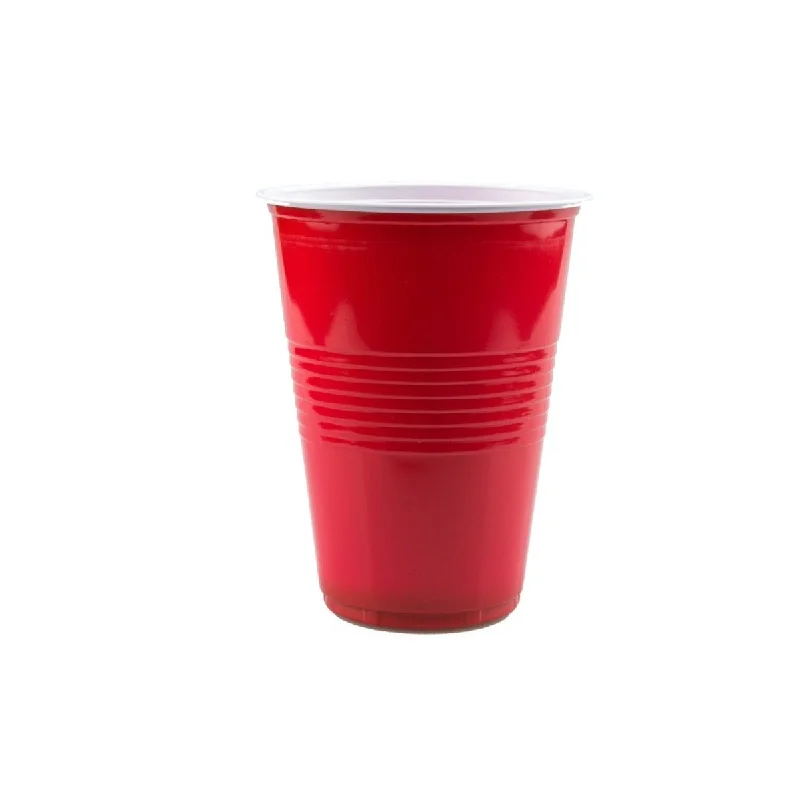 50pk Red Reusable Plastic Beer Pong American Cups 450ml