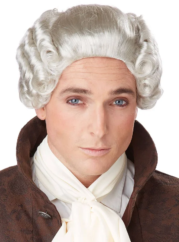 18th Century Peruke Mens White Costume Wig