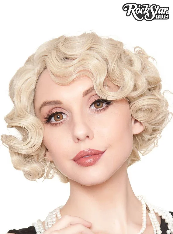 1920s Flapper Finger Waves Womens Blonde Costume Wig