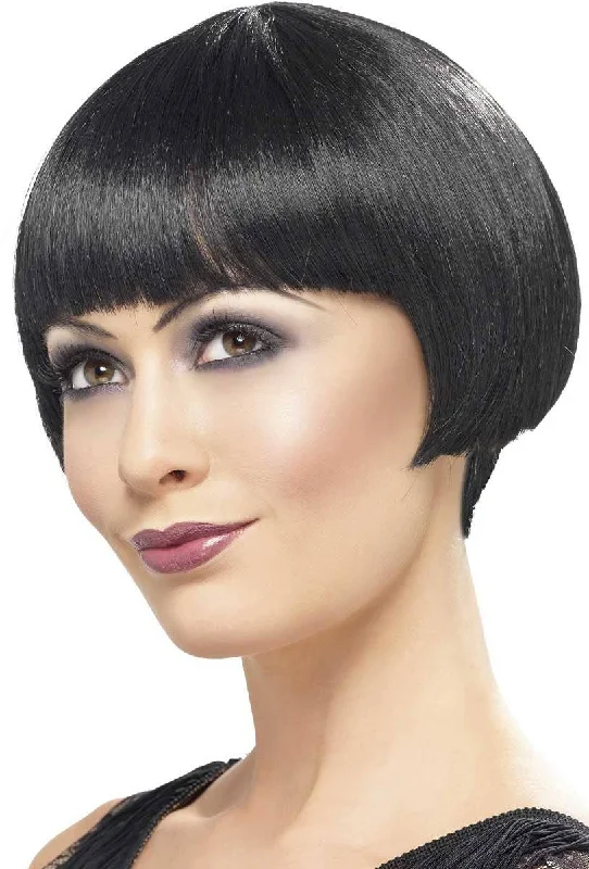 1920s Short Black Flapper Costume Wig