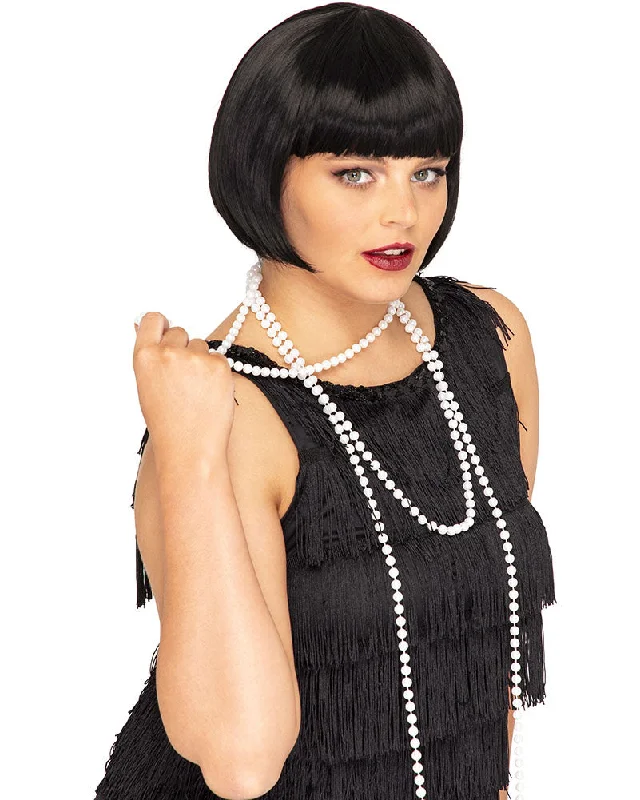 1920s Flapper Deluxe Black Bob Wig