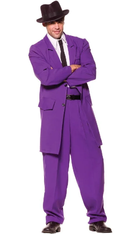 1940s Mens Purple Zoot Suit Fancy Dress Costume