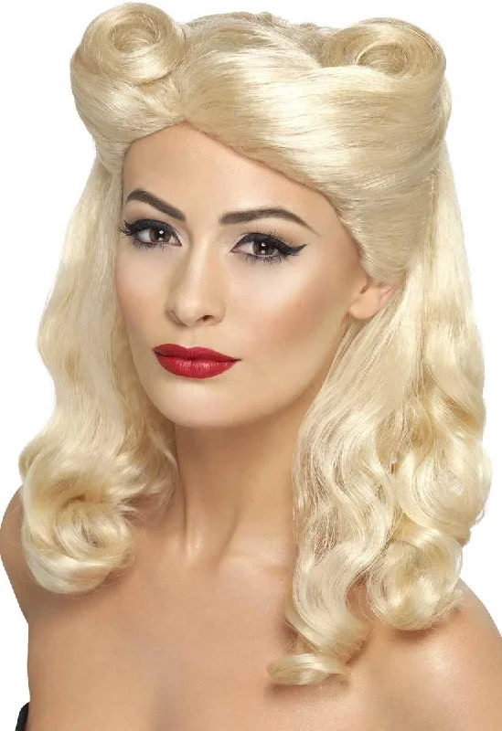 1940s Pin Up Chick Blonde Costume Wig