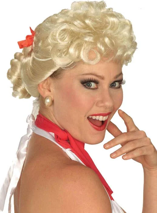 1950s Housewife Womens Blonde Costume Wig