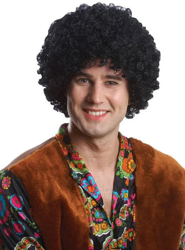 1970s Motown Adults Black Afro Wig