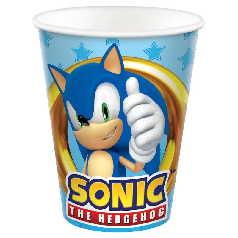 8pk Super Sonic The Hedgehog Party Paper Cups