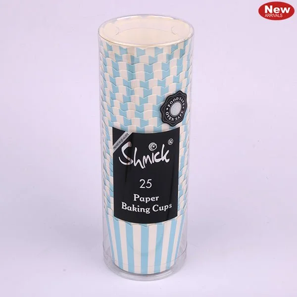 25pk Blue Stripe Paper Baking Cupcake Cups