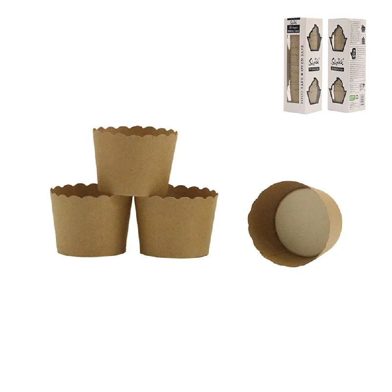 30pk Brown Kraft Paper Baking Cupcake Cups