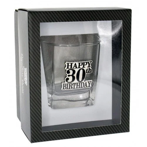 30th Birthday Badge Premium Scotch Glass