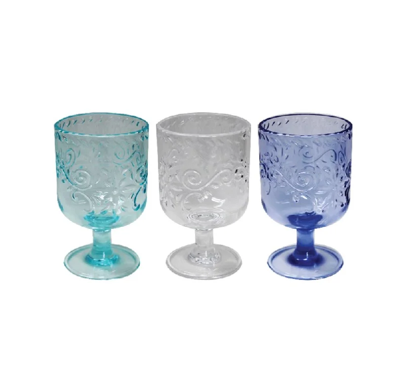 350ml Reusable Embossed Wine Glass