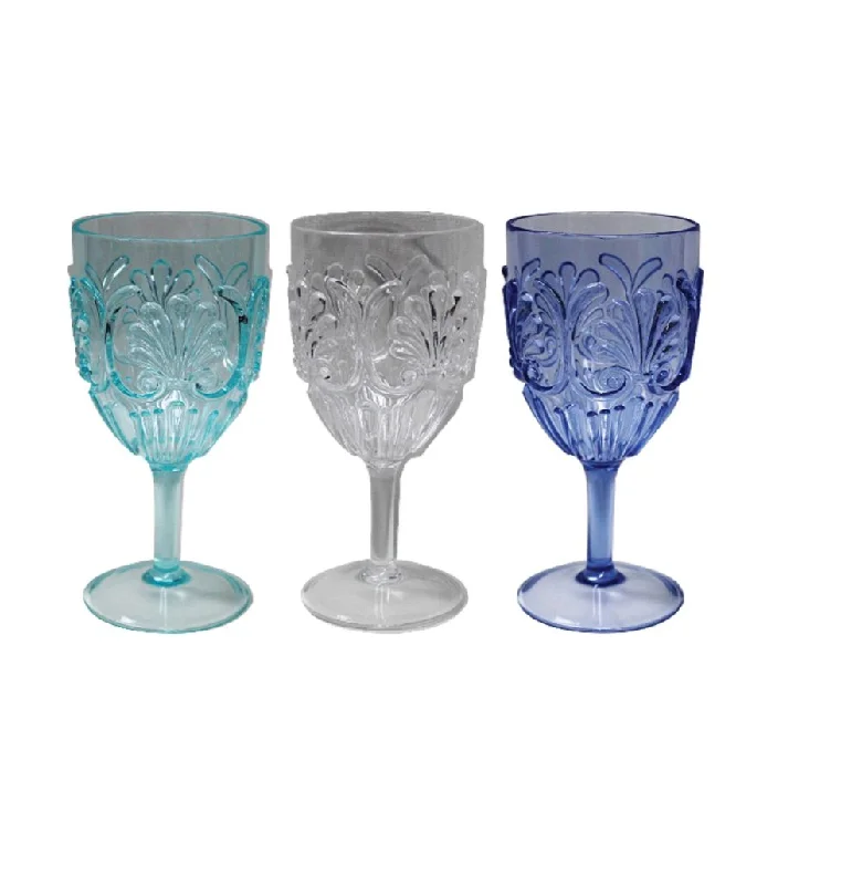 400ml Reusable Embossed Wine Glass