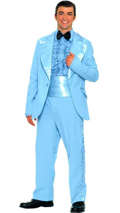 50s Mens Blue Prom King Tuxedo Dress Up Costume