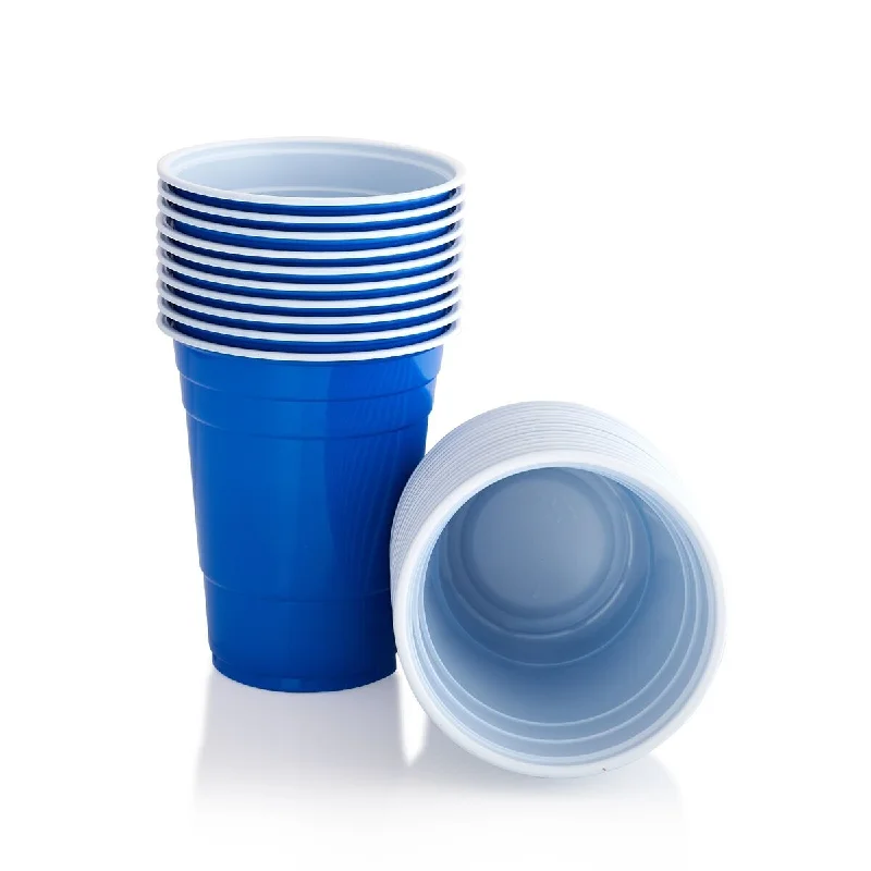 50pk Reusable Plastic Beer Pong American Cups - Blue