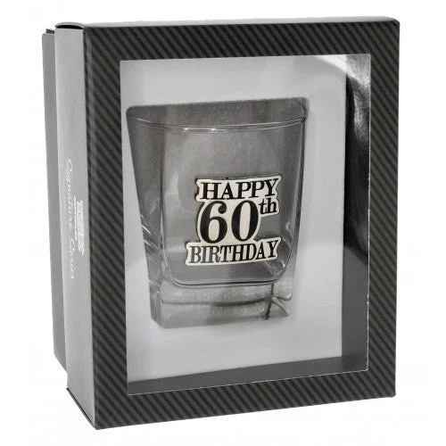 60th Birthday Badge Premium Scotch Glass