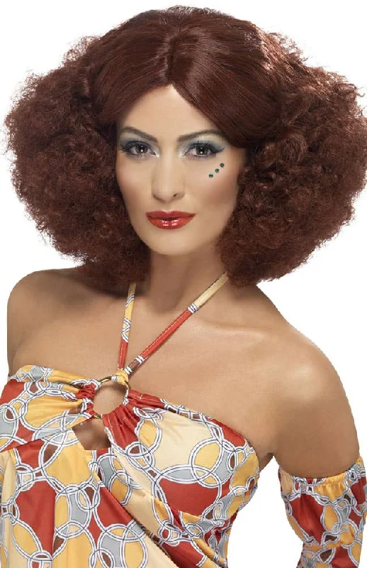 70s Disco Womens Auburn Costume Wig