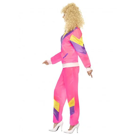 1980's Women's Shell Suit Costume - Pink