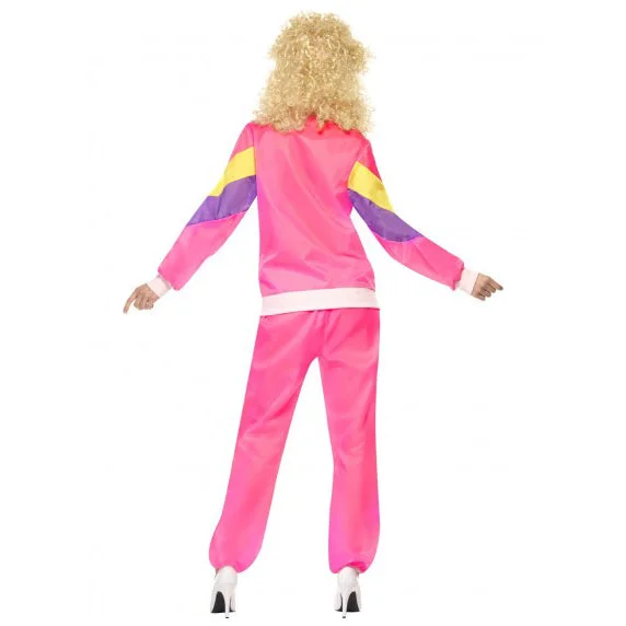 1980's Women's Shell Suit Costume - Pink