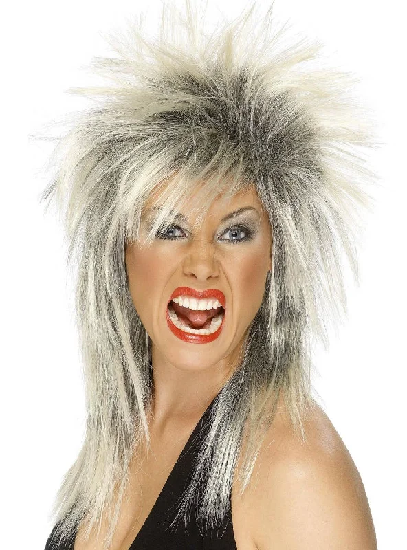 80s Rock Diva Long Mullet Wig