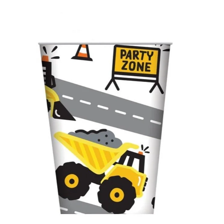 8pk Construction Party Zone Paper Cups