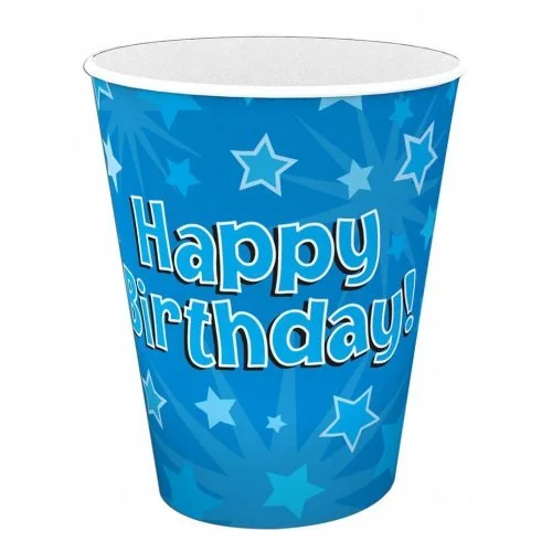 8pk Hapyy Birthday Paper Cups - Blue