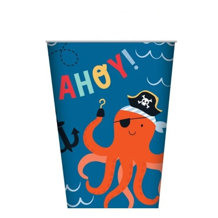 8pk Ships Ahoy Pirate Paper Cups