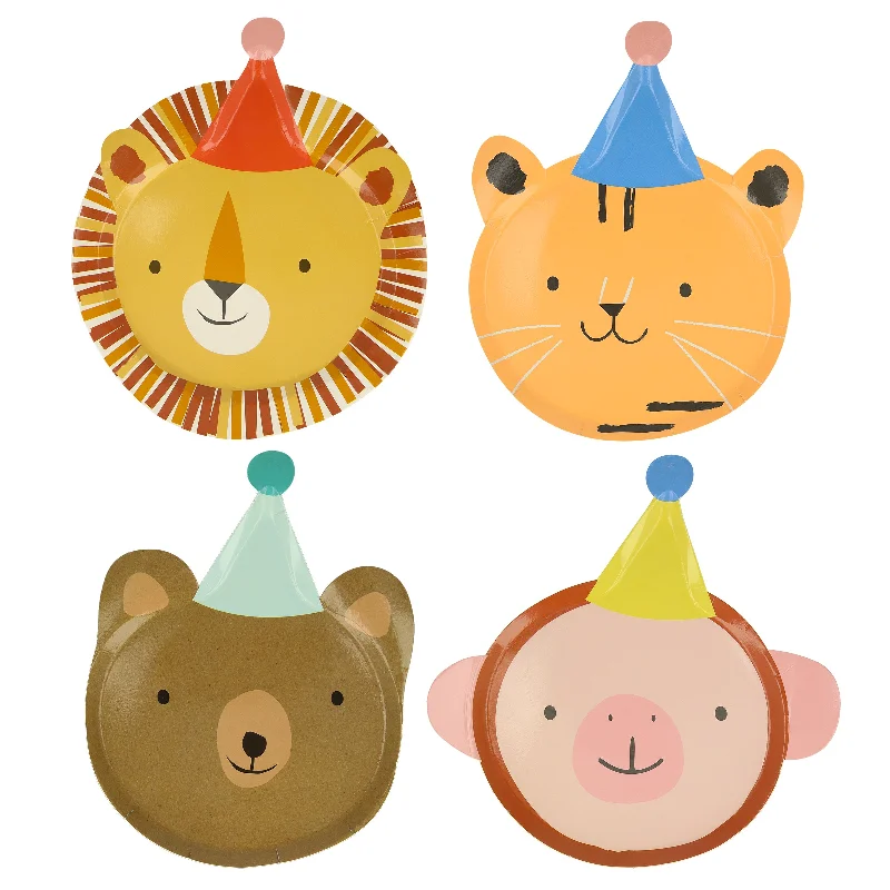 Animal Parade Die Cut Plates, Assorted Set of 8