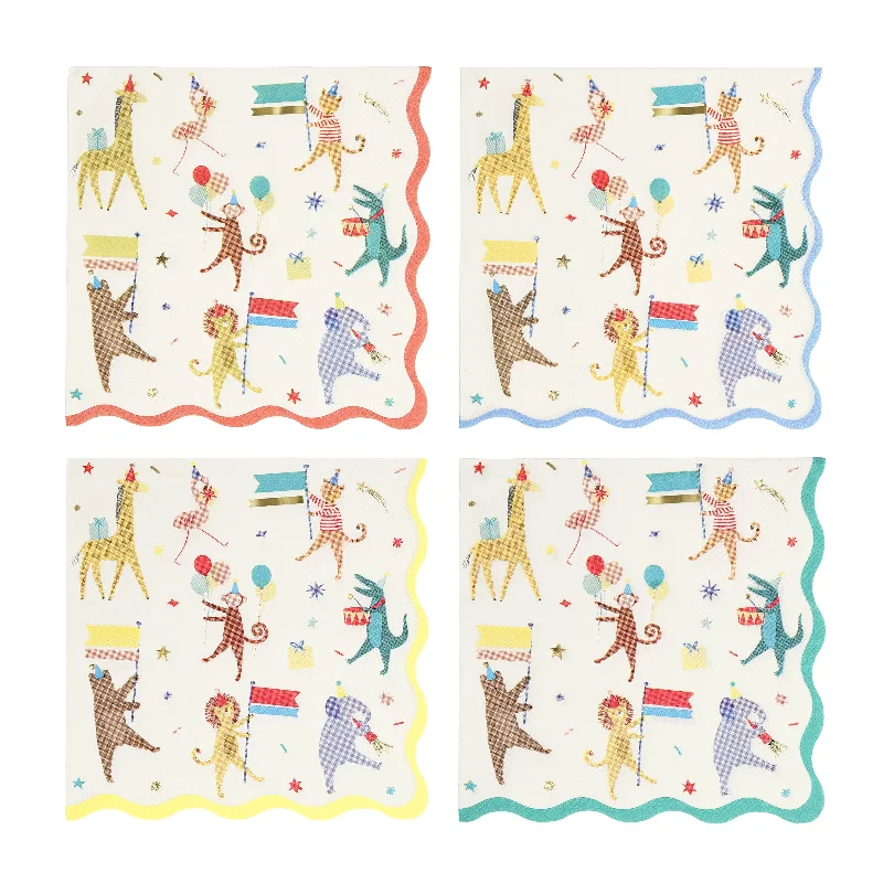 Animal Parade Large Napkins, Pack of 16