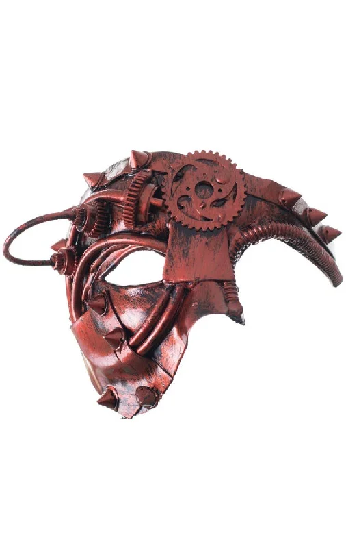 Antique Steampunk Copper Over Eye Masquerade Mask