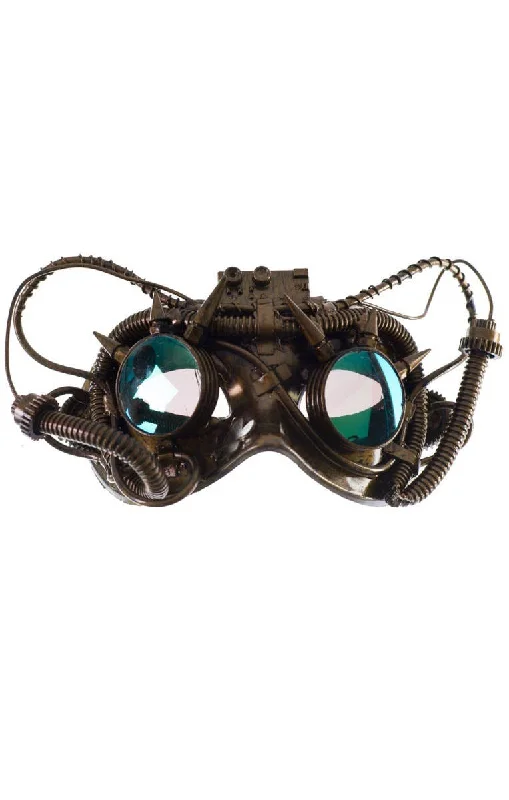 Antique Steampunk Gold Goggles Masquerade Mask