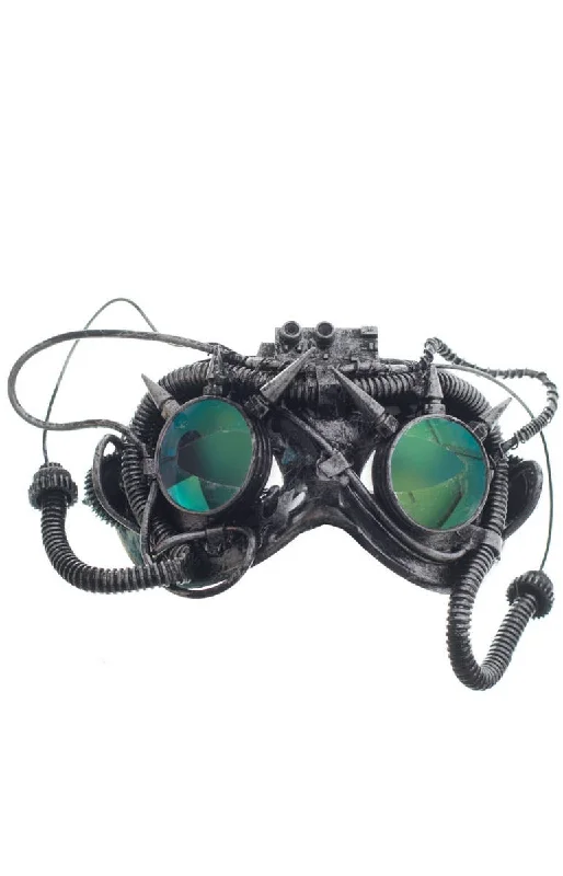 Antique Steampunk Silver Goggles Masquerade Mask