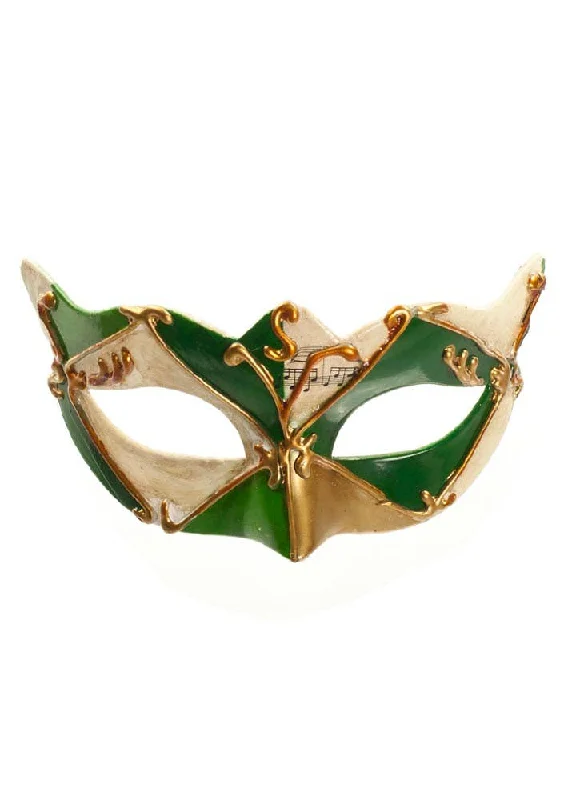 Antiqued Green Music Venetian Masquerade Mask