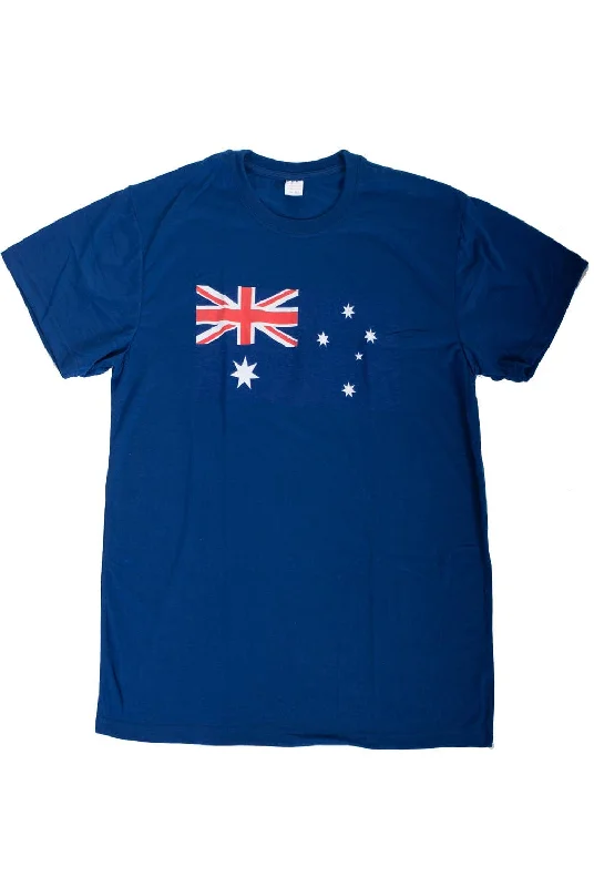 Aussie Flag Adults Blue Australia Day T-Shirt