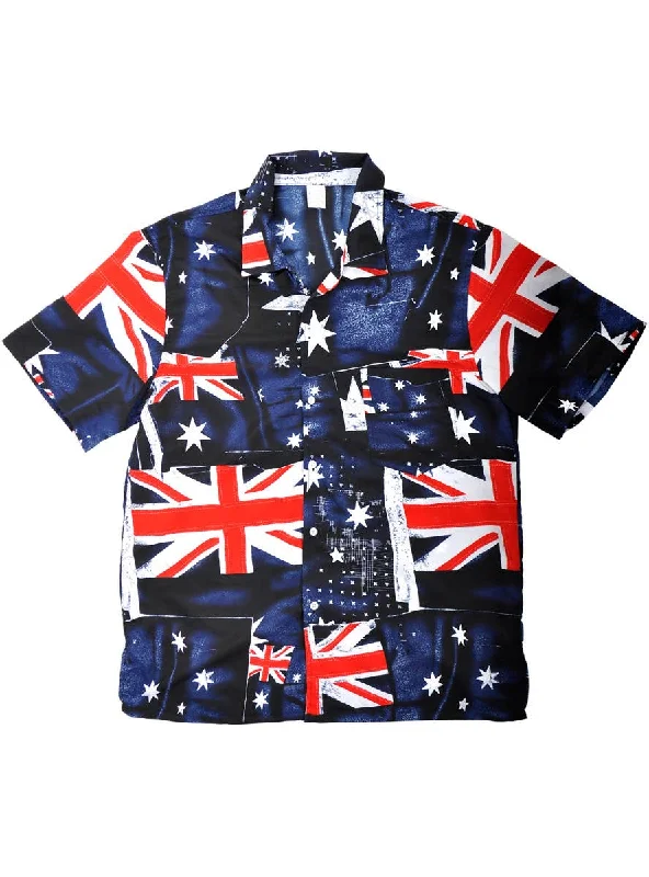 Australia Day Mens Aussie Flag Button Up Shirt