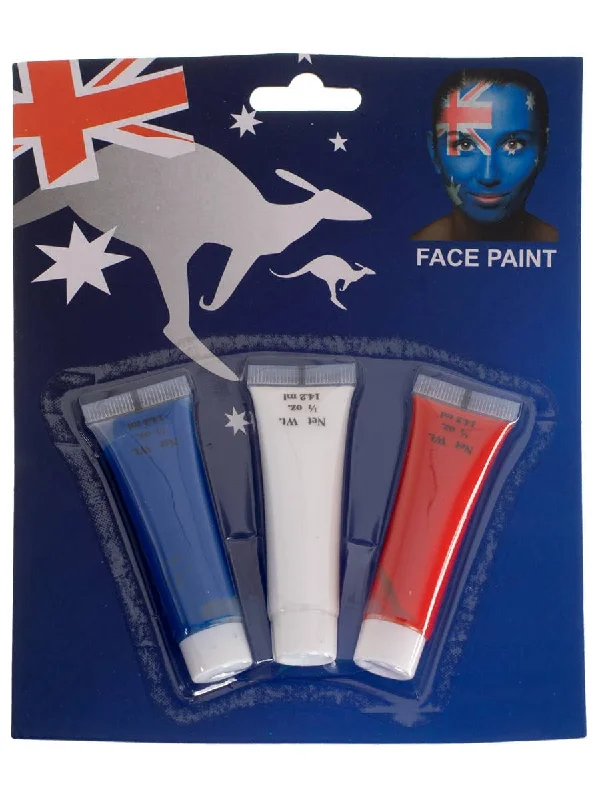 Australia Day Red, White And Blue Face Paint Set