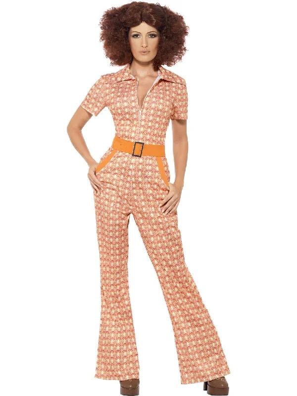 Ladies Authentic 70's Chic Groovy Night Fever Fancy Dress Costume