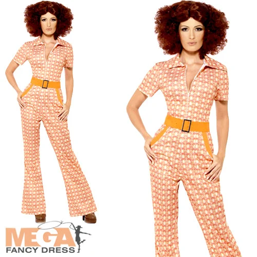 Ladies Authentic 70's Chic Groovy Night Fever Fancy Dress Costume