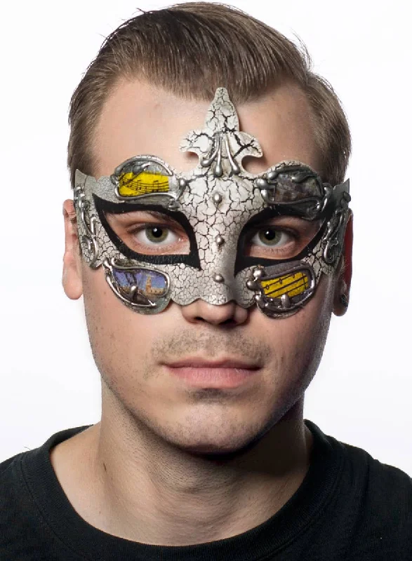 Baroque Mens Black Masquerade Mask