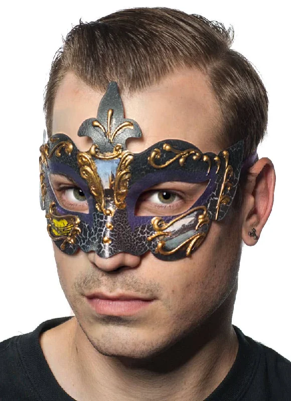 Baroque Mens Purple Masquerade Mask