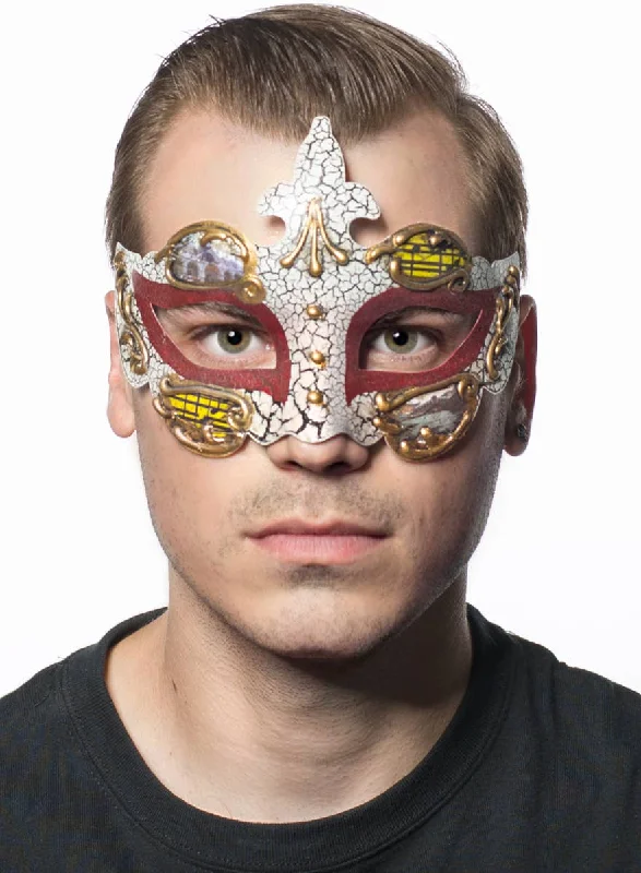 Baroque Mens Red Masquerade Mask