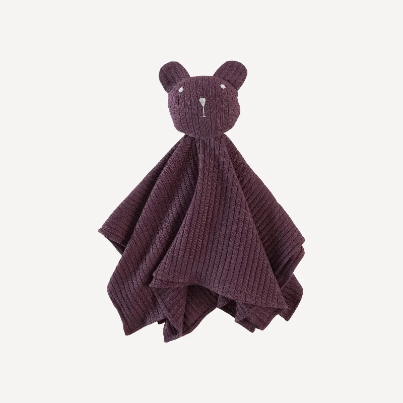 bear mini swaddler | raisin | organic cotton wide rib