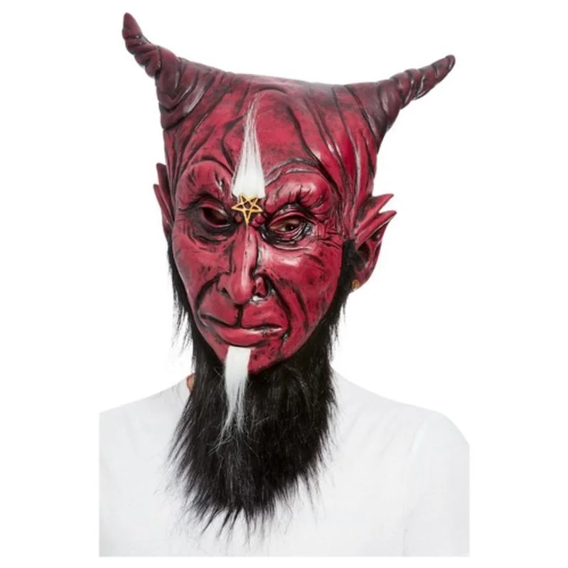 Bearded Satanic Devil Overhead Mask, Latex