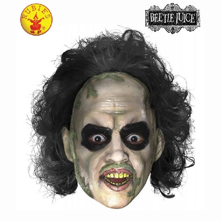 Beetlejuice 3/4 Vinyl Mask With Hair