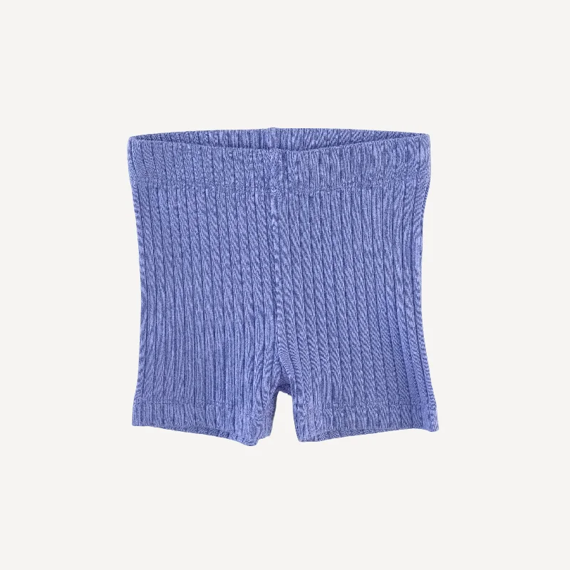 bike short | periwinkle | organic cotton wide rib