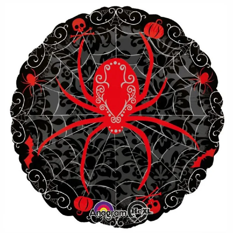 Black & Bone Spider Web Foil Balloon 18in