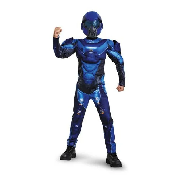 Blue Spartan Classic Muscle Costume