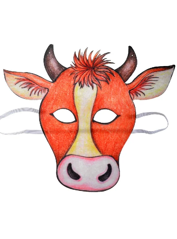 Bull Print Kids Fabric Mask Costume Accessory