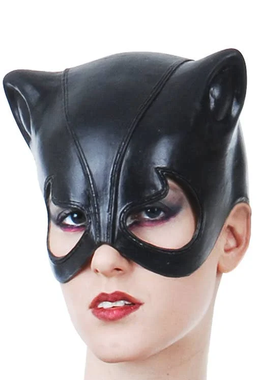 Catwoman Black Latex Costume Mask