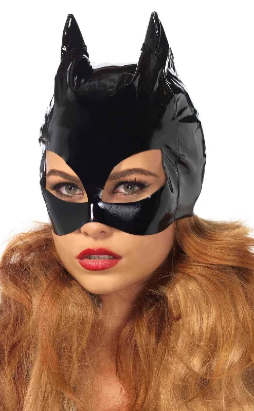 Cat Girl Sexy Black Vinyl Face Mask