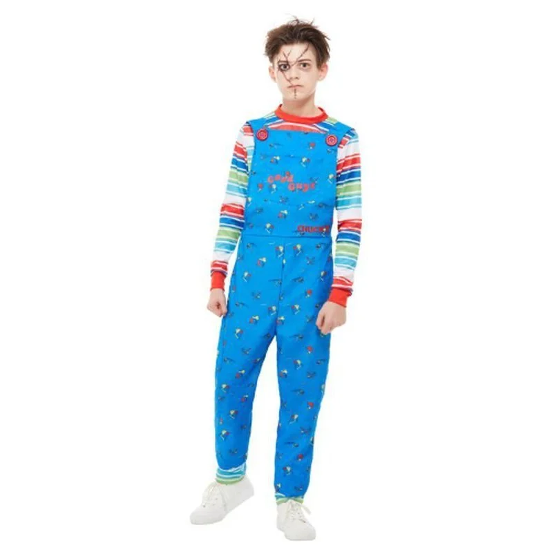 Chucky Costume, Blue, Dungarees & Top