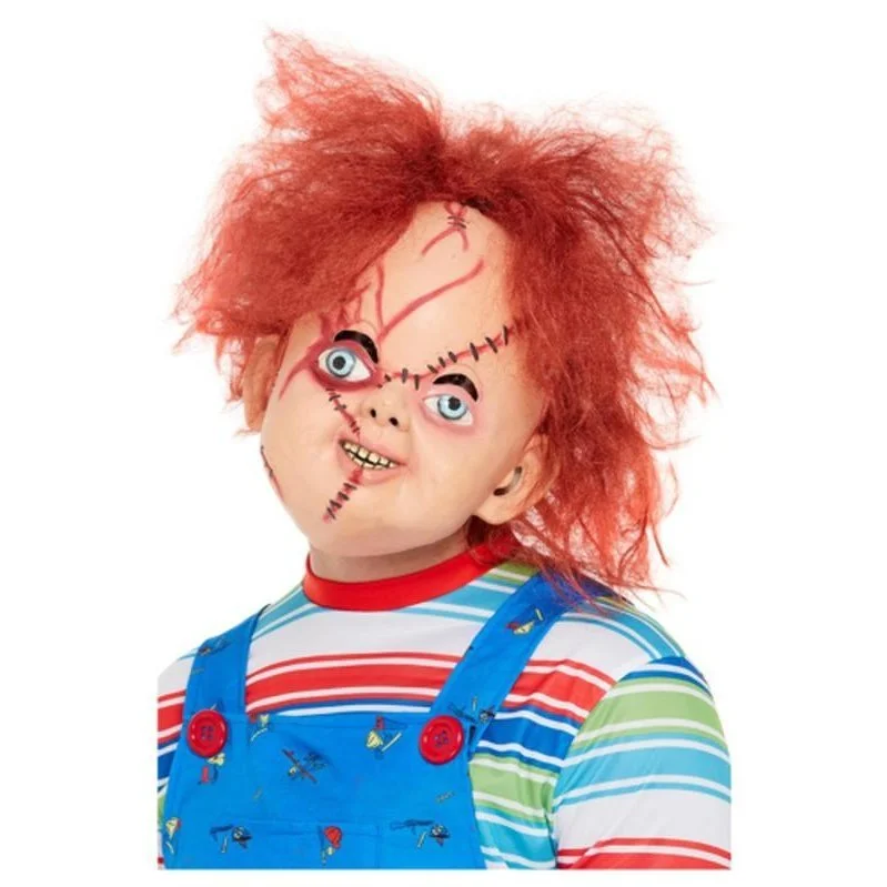 Chucky Latex Mask, Brown, Sticked Detail